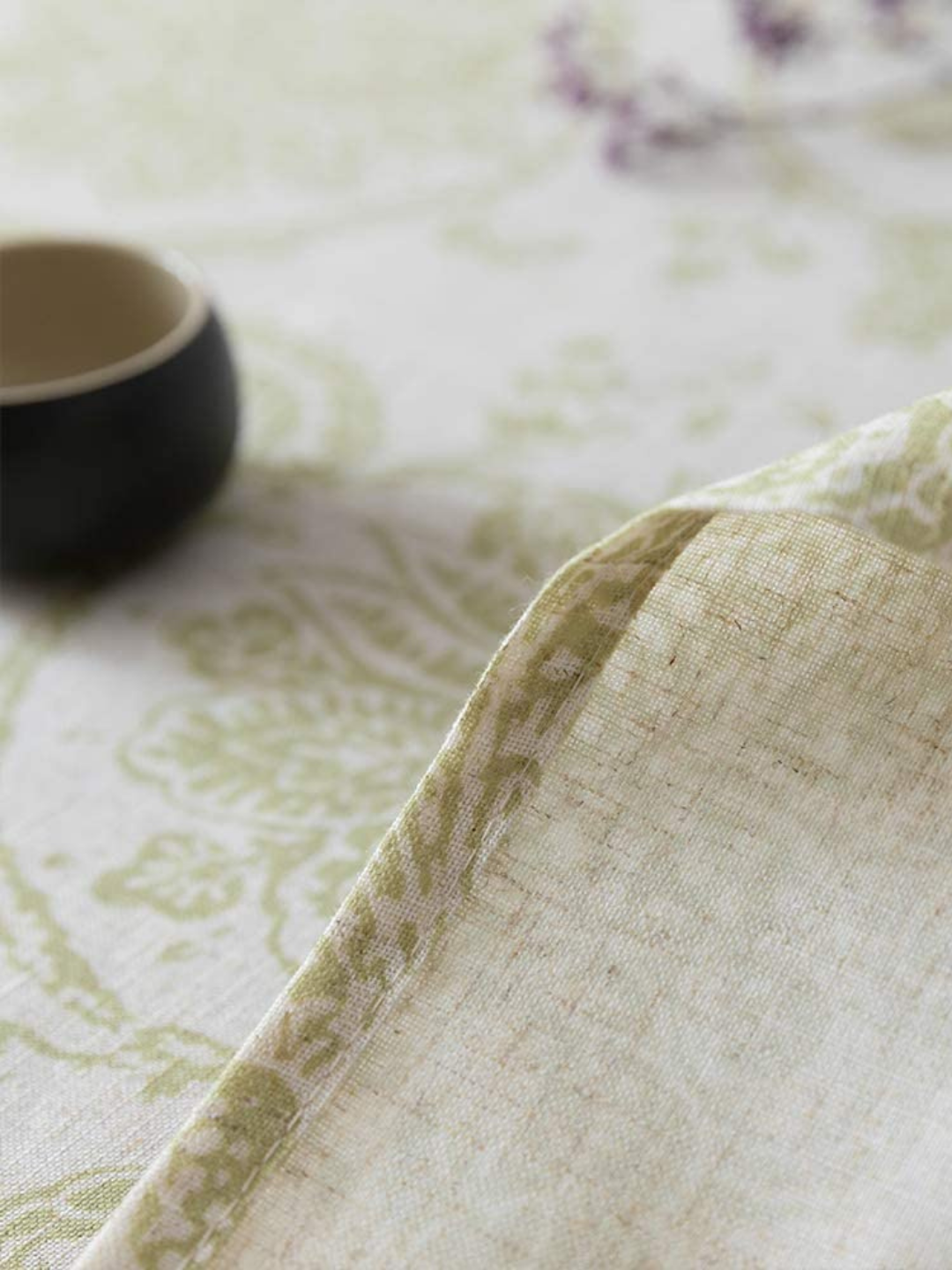 Floral Printed Cotton Tablecloth for Dining Table, Patio Table, Picnic Table, Hotel Buffet Table - Sage Green