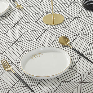 Black Stripe Urban Cotton Tablecloth