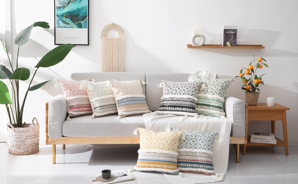 Distress Print - Tufted Boho Collection with Tassles